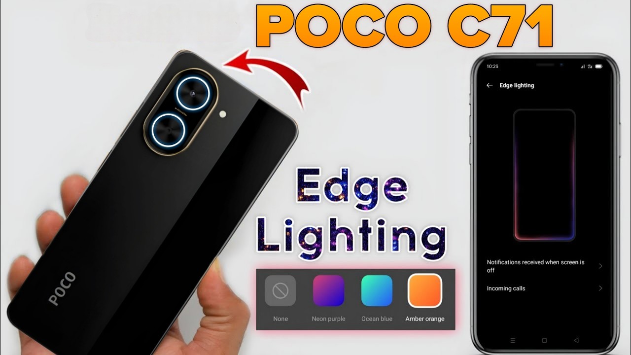 How To Use Edge Lighting In Poco C71 | Edge Lighting Kaise Set Kare | 🔥POCO C71 - Airtel Locked🔥