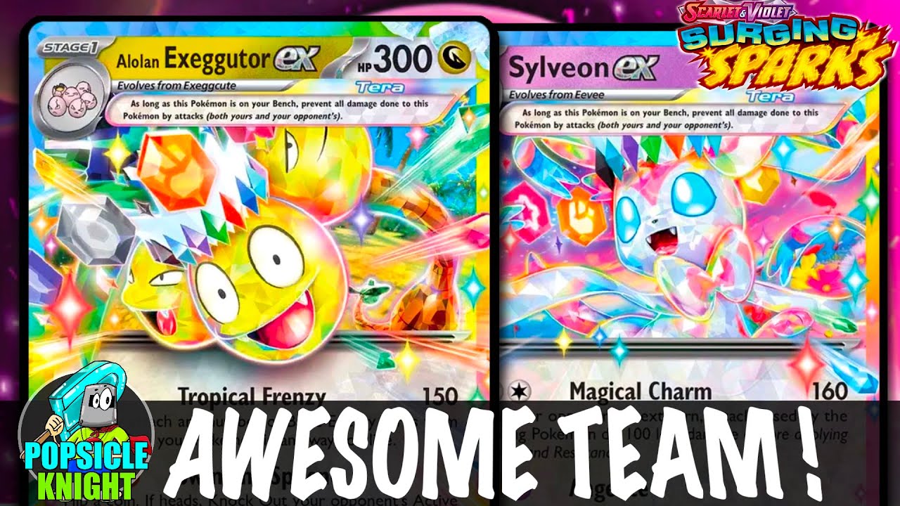 Alolan EXEGGUTOR ex & SYLVEON ex are Teaming Up ! PTCGL Gameplay (SURGING SPARKS)