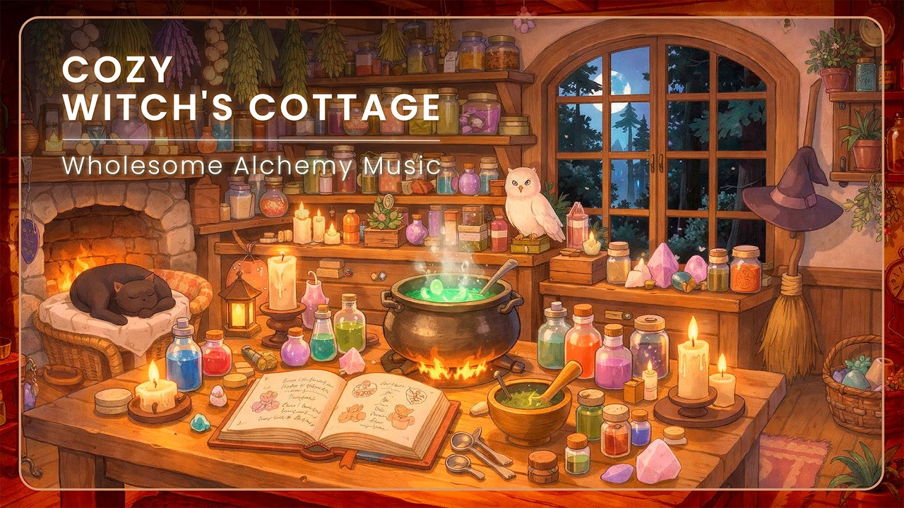 Cozy Witch Cottage in Enchanted Forest 🧙‍♀️✨ Wholesome Music for Study, Relax & Magic