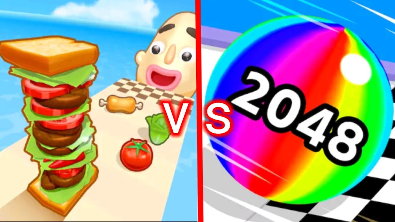 sandwich runner 🆚 ball run 2048 ( infinity ) gameplay