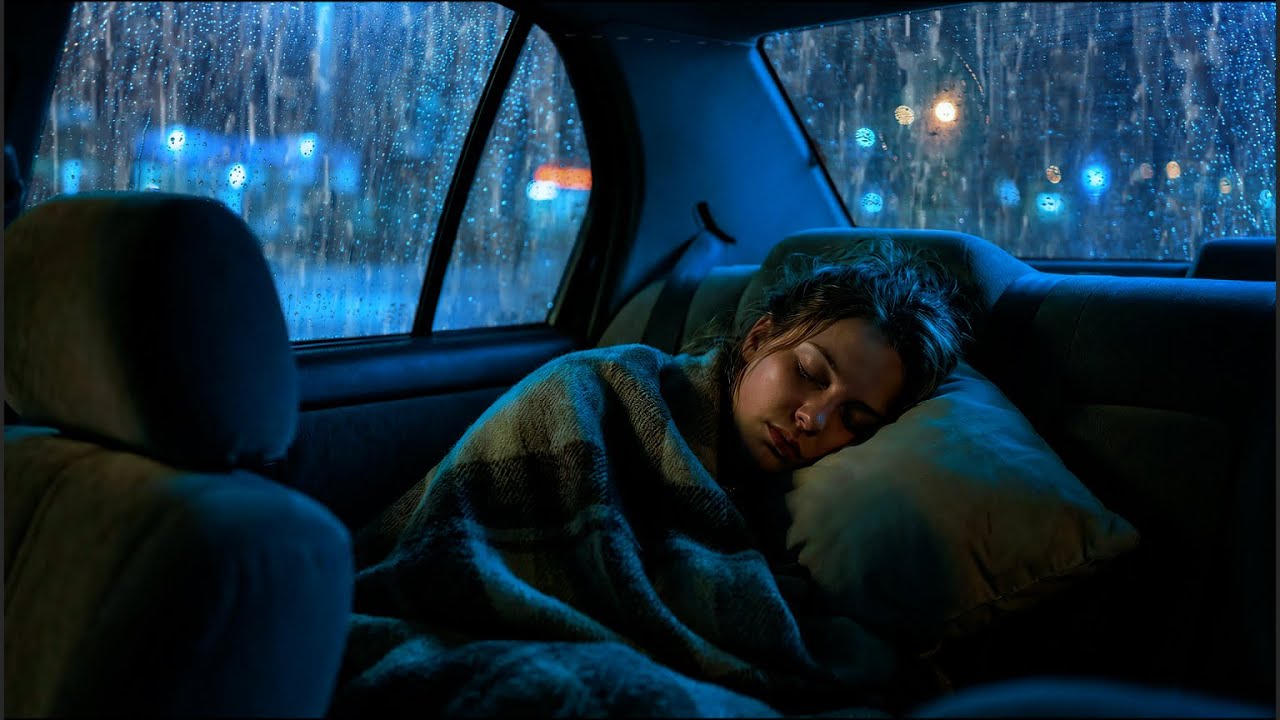 Cozy Car Rain & Thunderstorm Ambience 🌧️ | Calming Sounds for Deep Sleep, Anxiety & Stress Relief