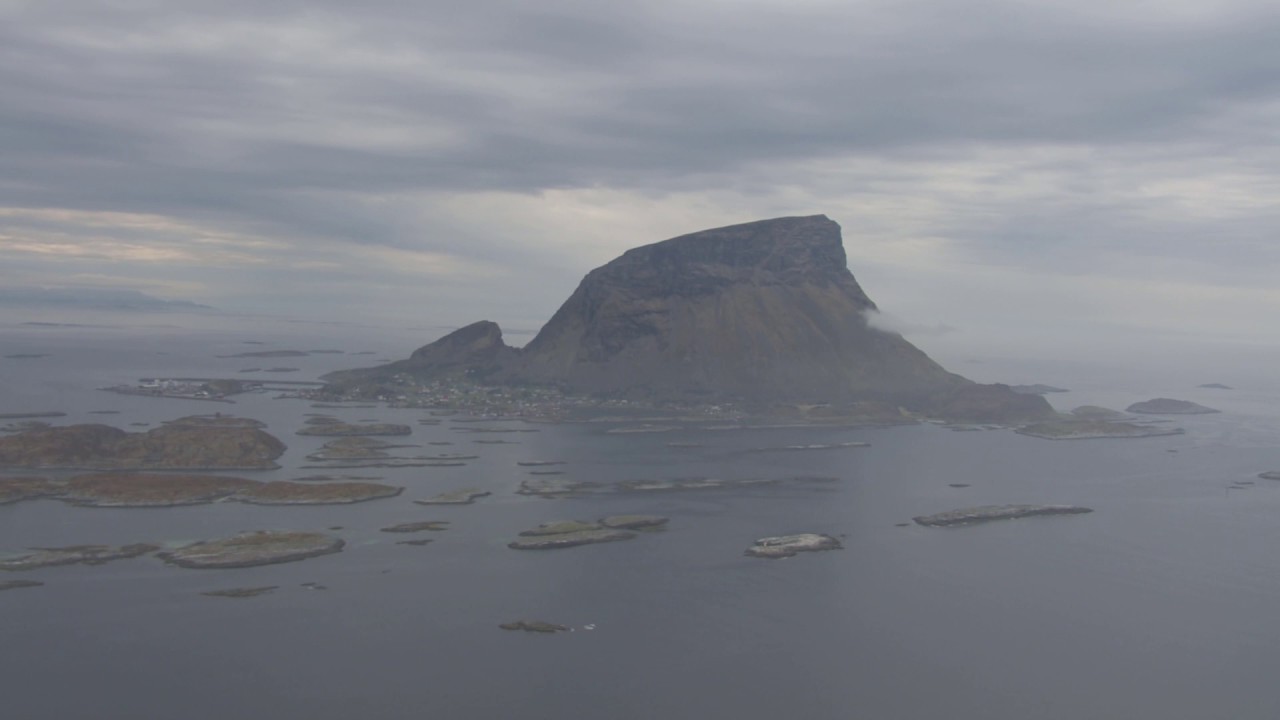 Træna, Fjellet Trænastaven, Sønna, Husøya, Sleneset - Flying Over Norway