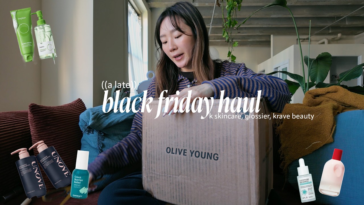 (( a very late)) black friday haul | k skincare, glossier, krave beauty