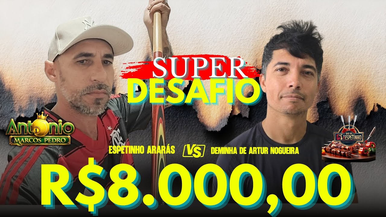 ESPETINHO DE ARARAS X DEMINHA DE ARTUR NOGUEIRA - SINUCA AO VIVO - 17/03/2026 #sinucaaovivo, #aovivo