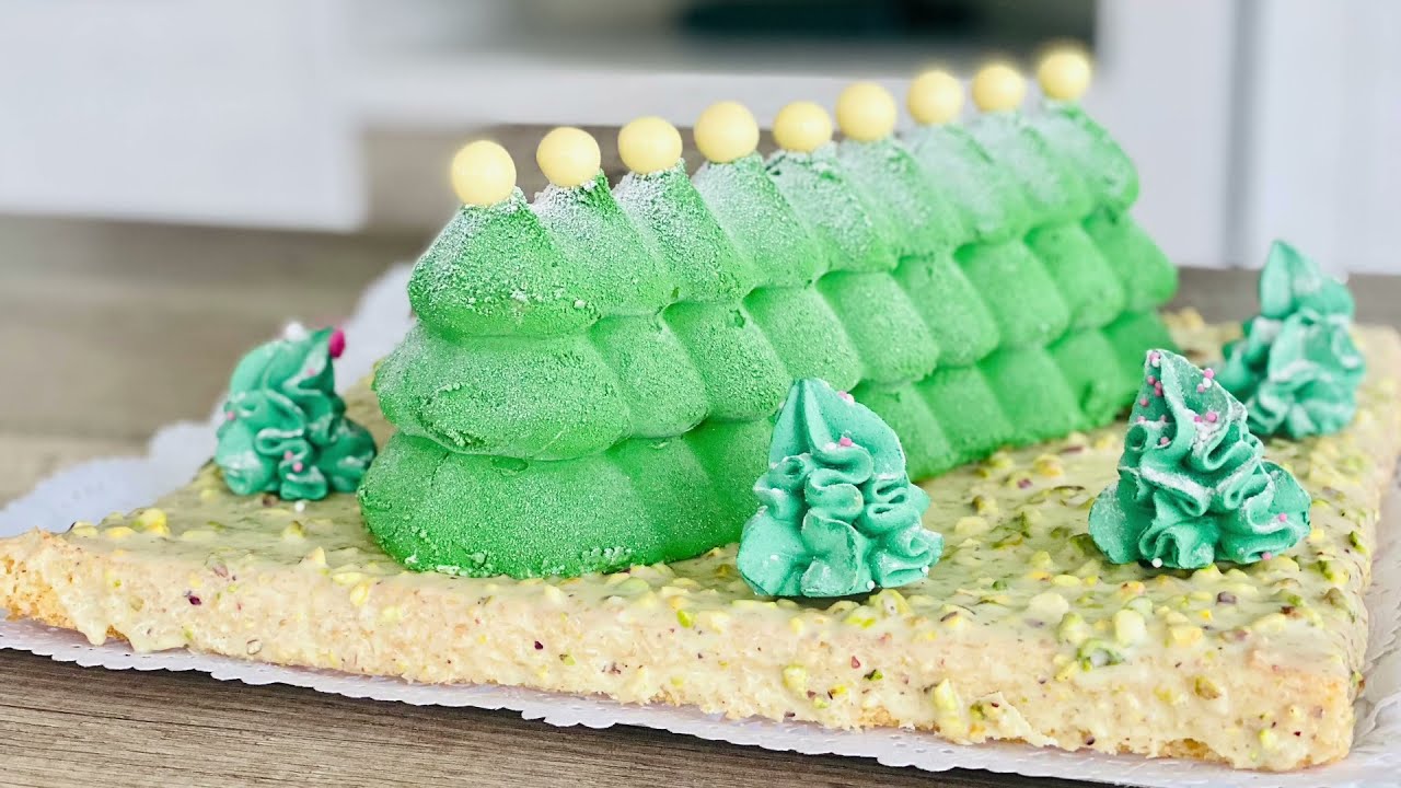 Recette du Sapin 🌲 de Noël 🎅🏼 Entremets chocolat blanc pistache