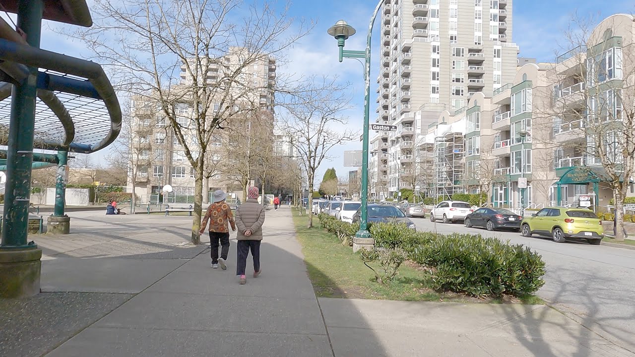 Vancouver Canada - City Walk. Joyce-Collingwood Area - Apartments & Life near Skytrain Station.