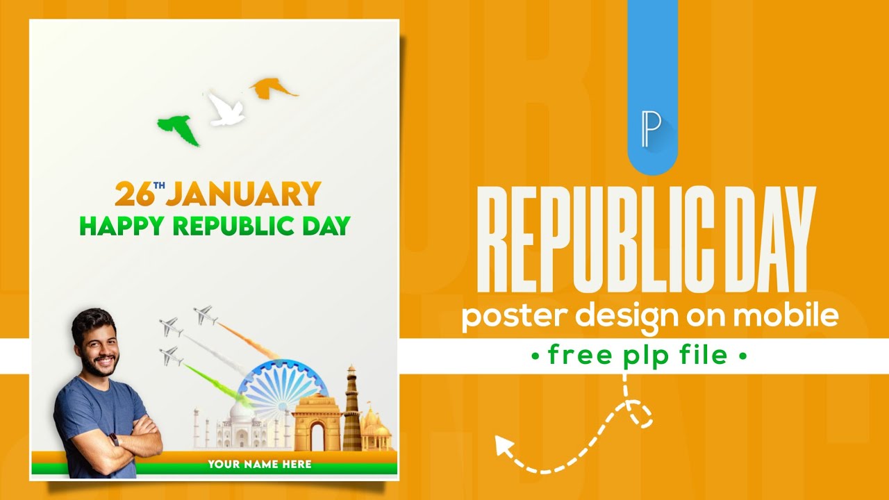Republic Day Poster Design | Poster Design in Pixellab | Republic Day Banner Editing