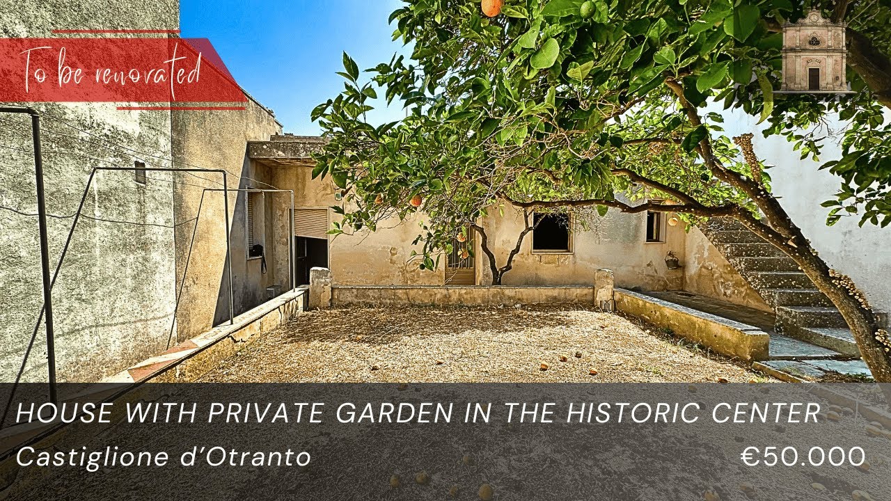 House with private garden in the heart of Castiglione d’Otranto – to be renovated 🏡