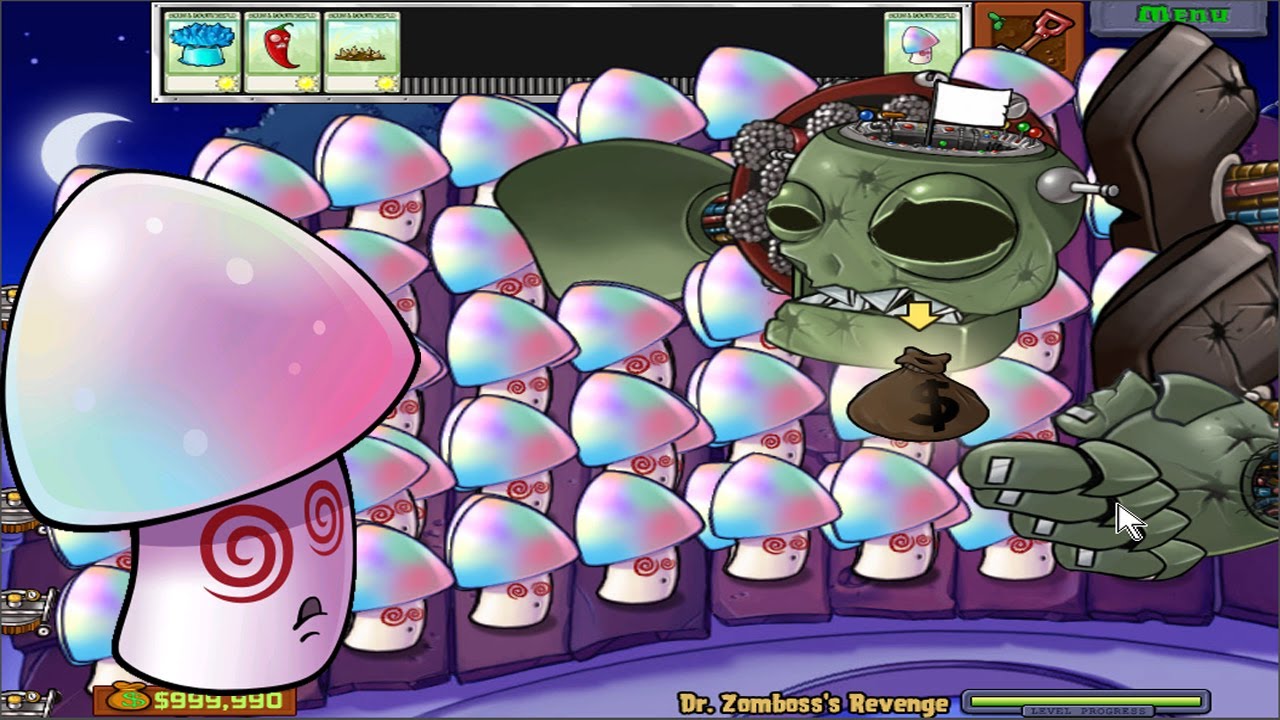 Plants Vs Zombies Battlez - 999 Hypno Shroom vs Dr. Zomboss Fight