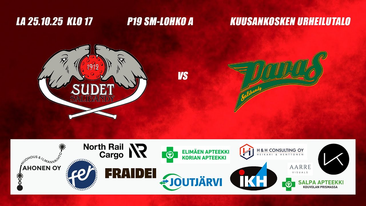 P19 SM Sudet SB - Papas, 25.10.2025 | Sudet Salibandy Kouvola