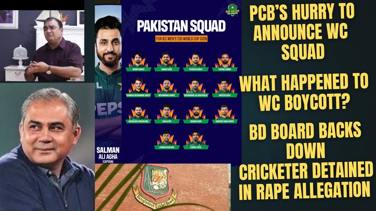 PCB’S HURRY TO ANNOUNCE WC SQUAD…WHAT HAPPENED TO WC BOYCOTT..BANGLADESH BOARD BACKS DOWN