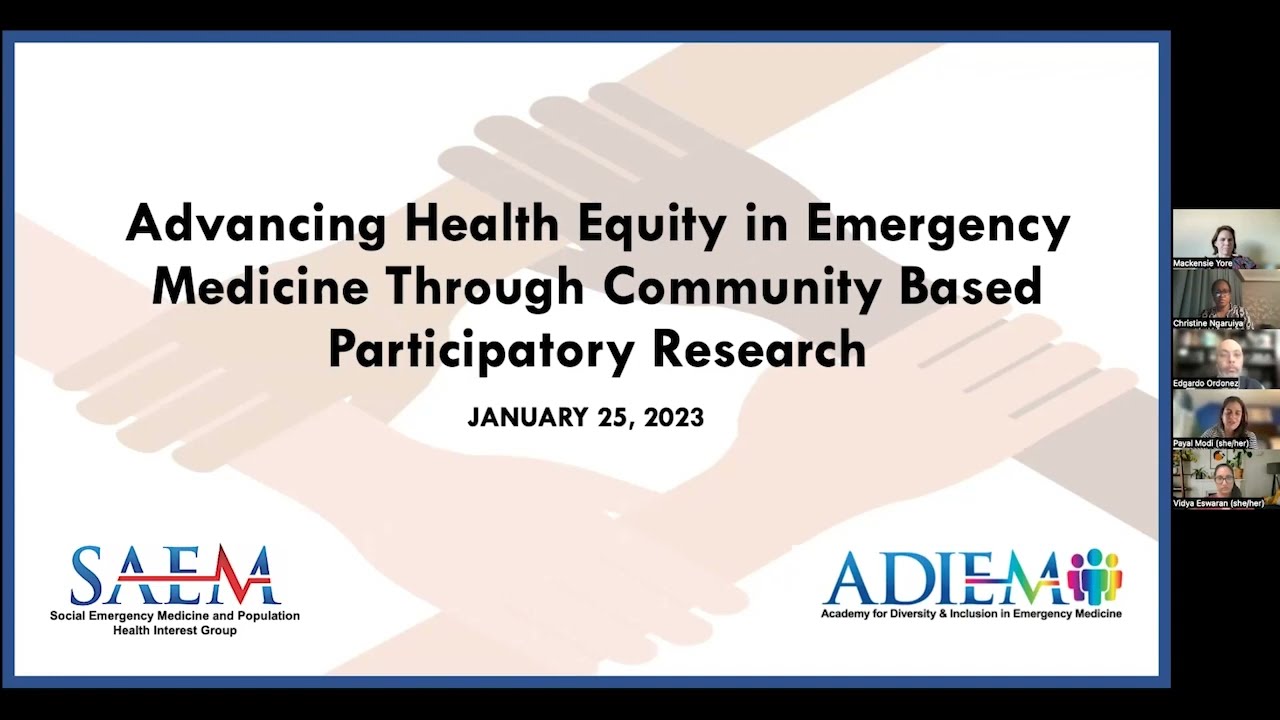 Advancing Health Equity in Emergency Medicine Through Community Based Participatory Research