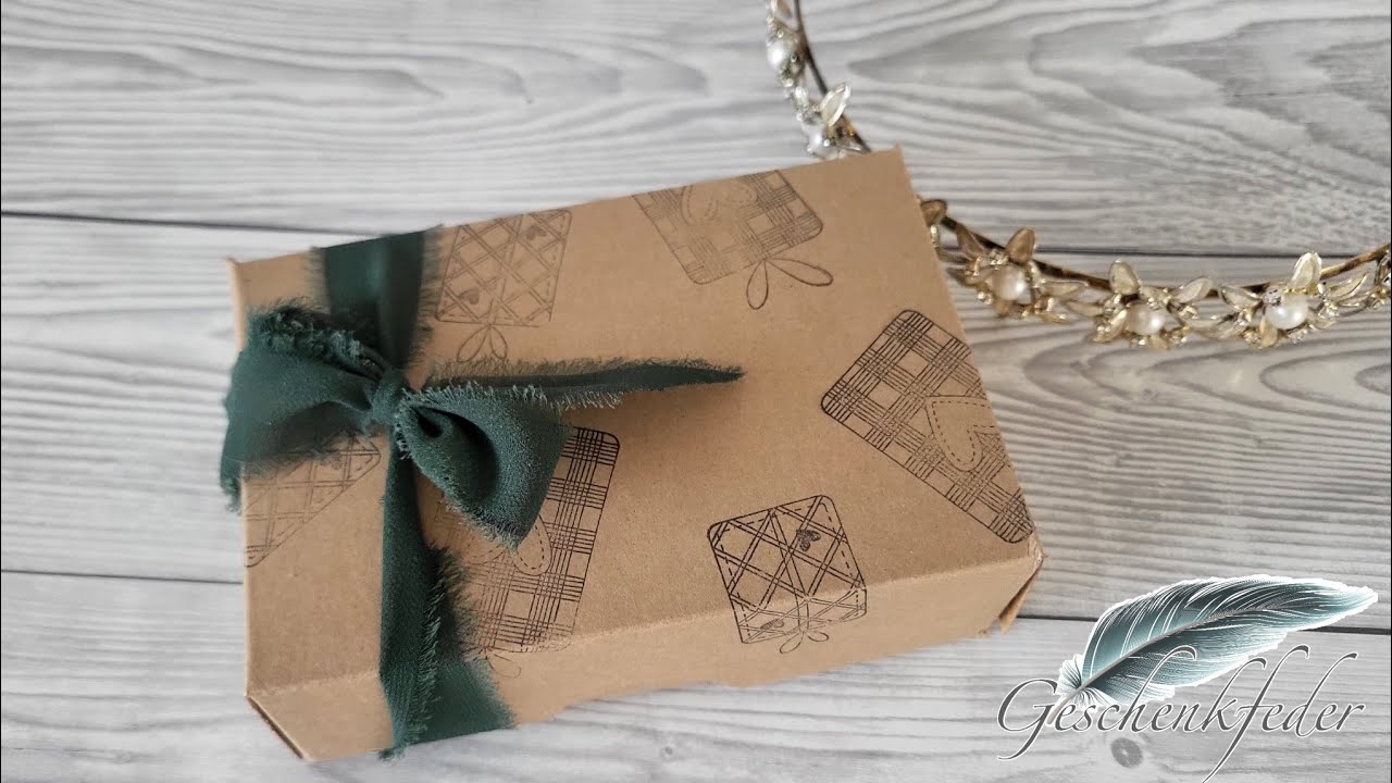 Schachtel aus A4 Papier mit Päckli Motiv | 1357. DIY-Kreativ-Idee