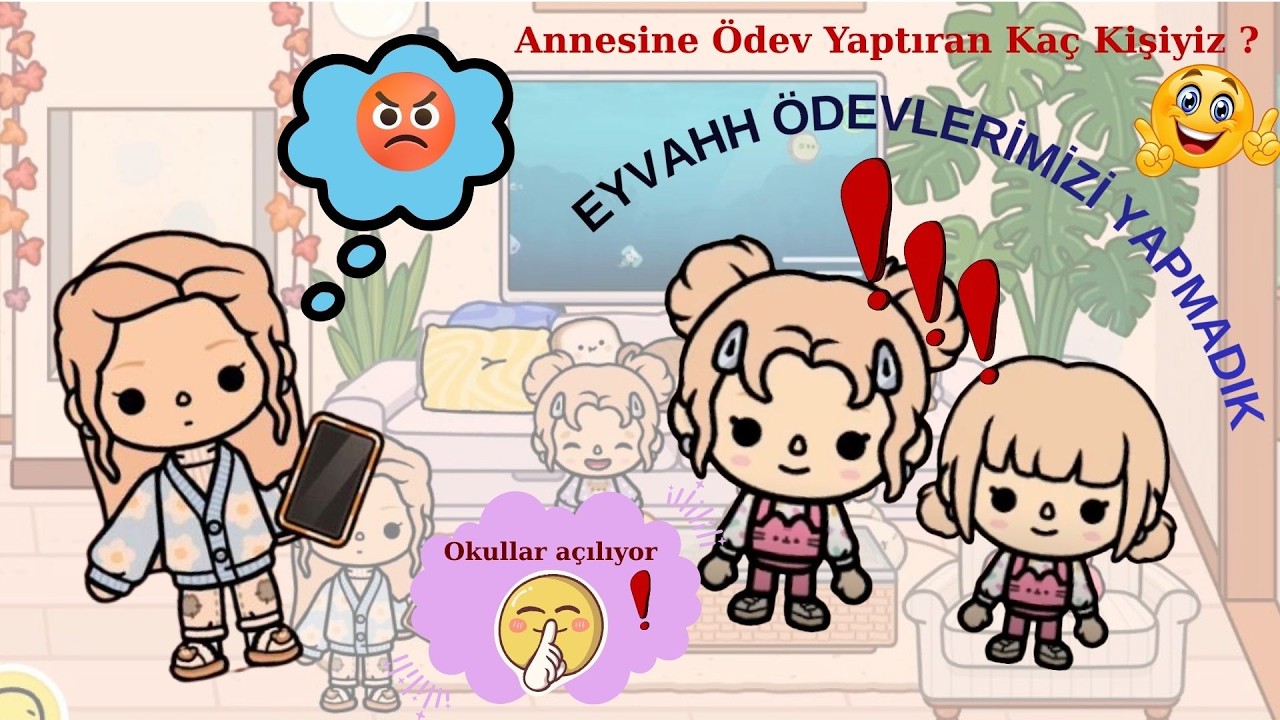 TOCA BOCA Okul Tatili Bitti EYVAH !! Ödevlerimizi YAPMADIK Annem Duymasın...