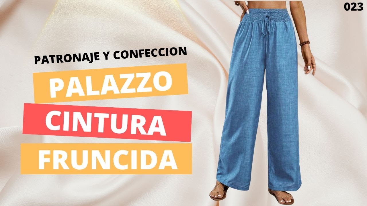 Pantalón Palazzo con Cintura Fruncida SUPER FACIL // Patronaje y Confeccion
