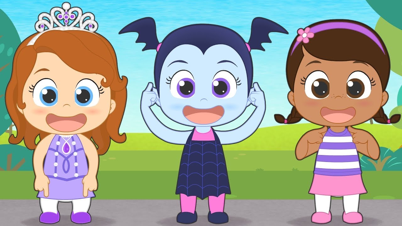 🎵Head, Shoulders, Knees and Toes with Baby Princess, Baby Vampire and Baby Doctor🎵 Songs for kids