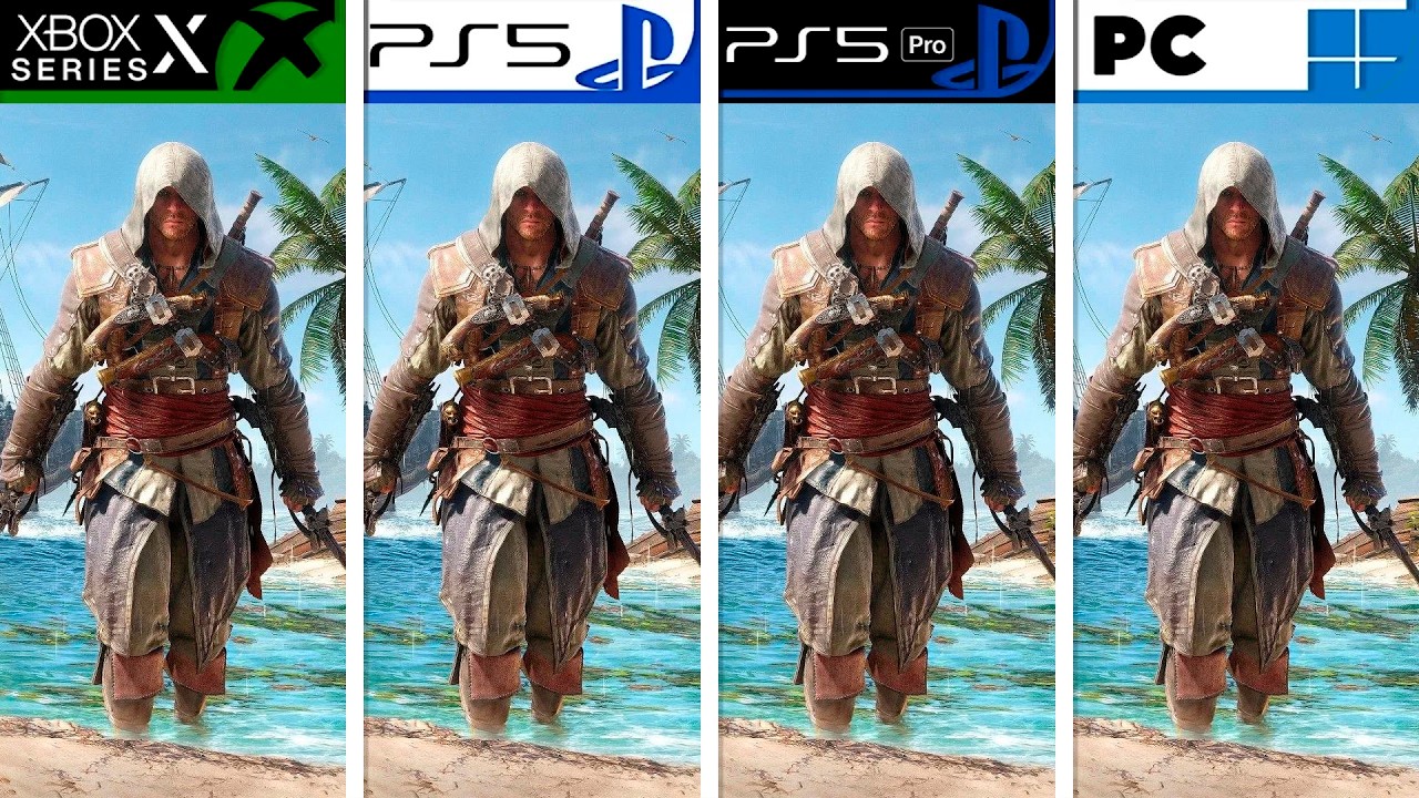 Assassin's Creed Black Flag Resynced | PS5 &mdash; PS5 Pro &mdash; Xbox Series X &mdash; PC | Сравнение графики