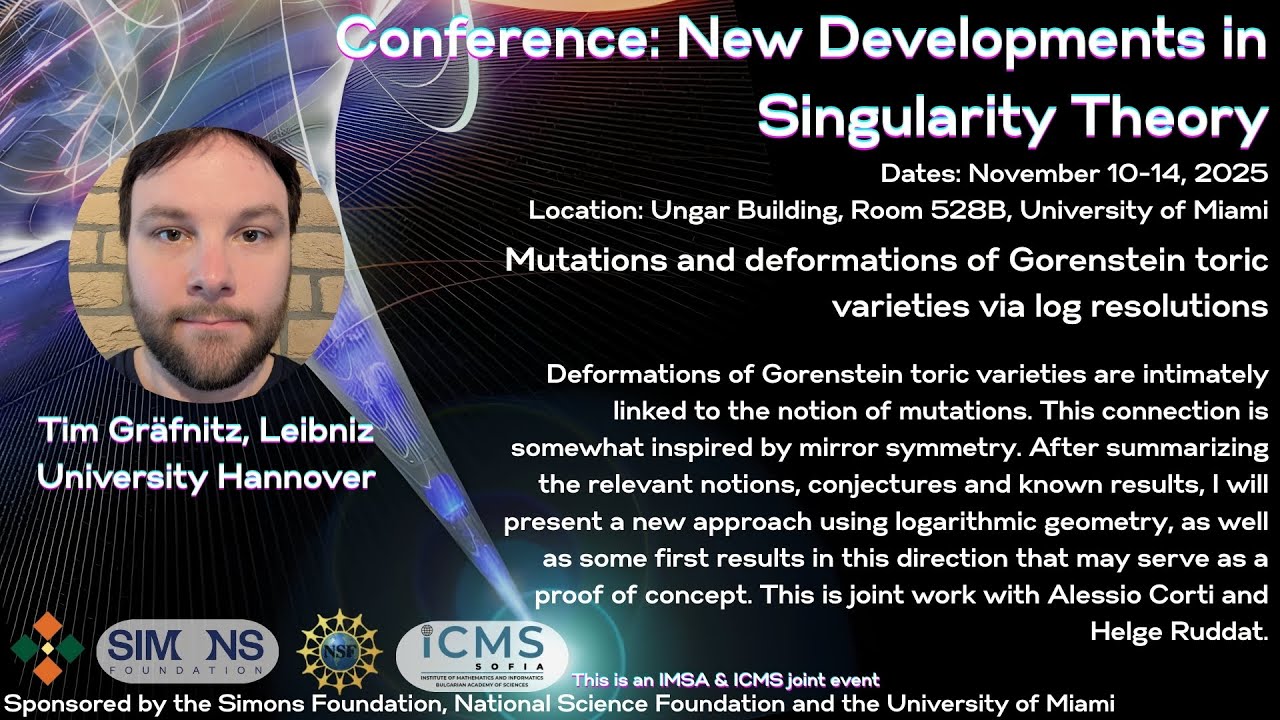 Tim Gräfnitz, Leibniz Univ. Hannover: Mutation & deformation Gorenstein toric varieties via log res.