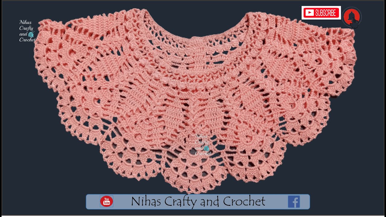 How to Crochet Collar for kids ? Very Easy Crochet Yoke For Beginners. কুশিকাটার গলার ডিজাইন