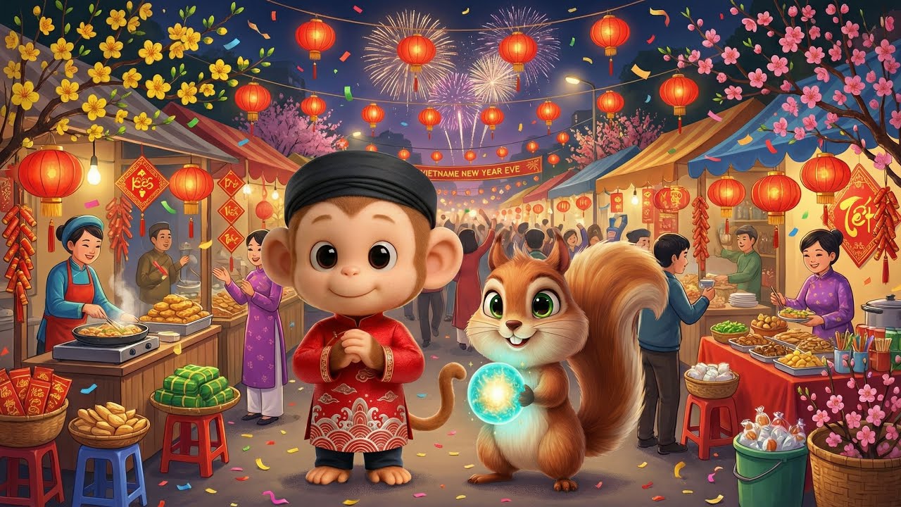 chú khỉ đón giao thừa việt nam