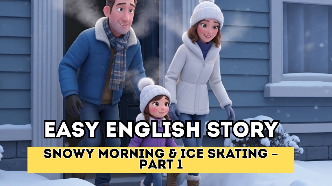 Snowy Morning & Ice Skating – Part 1 | Easy English Story | A2