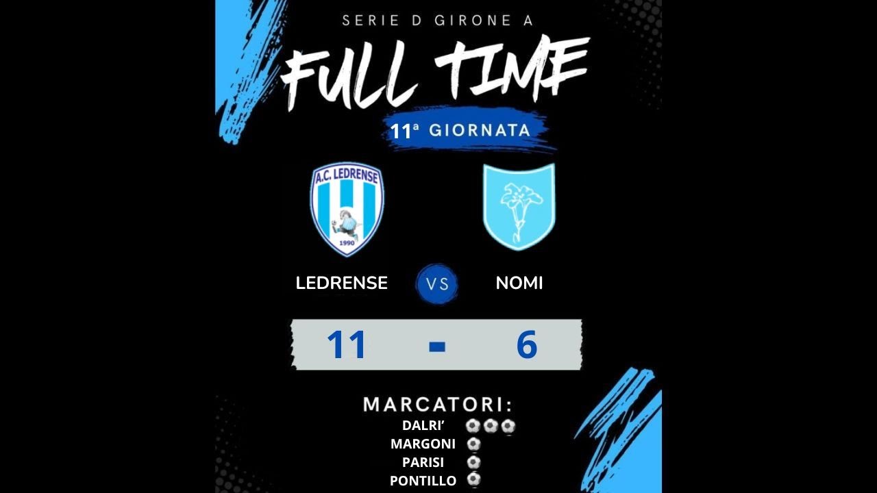 Serie D Calcio a 5 – Stagione 2025/26 | 11ª Giornata Ledrense - Nomi 11 - 6
