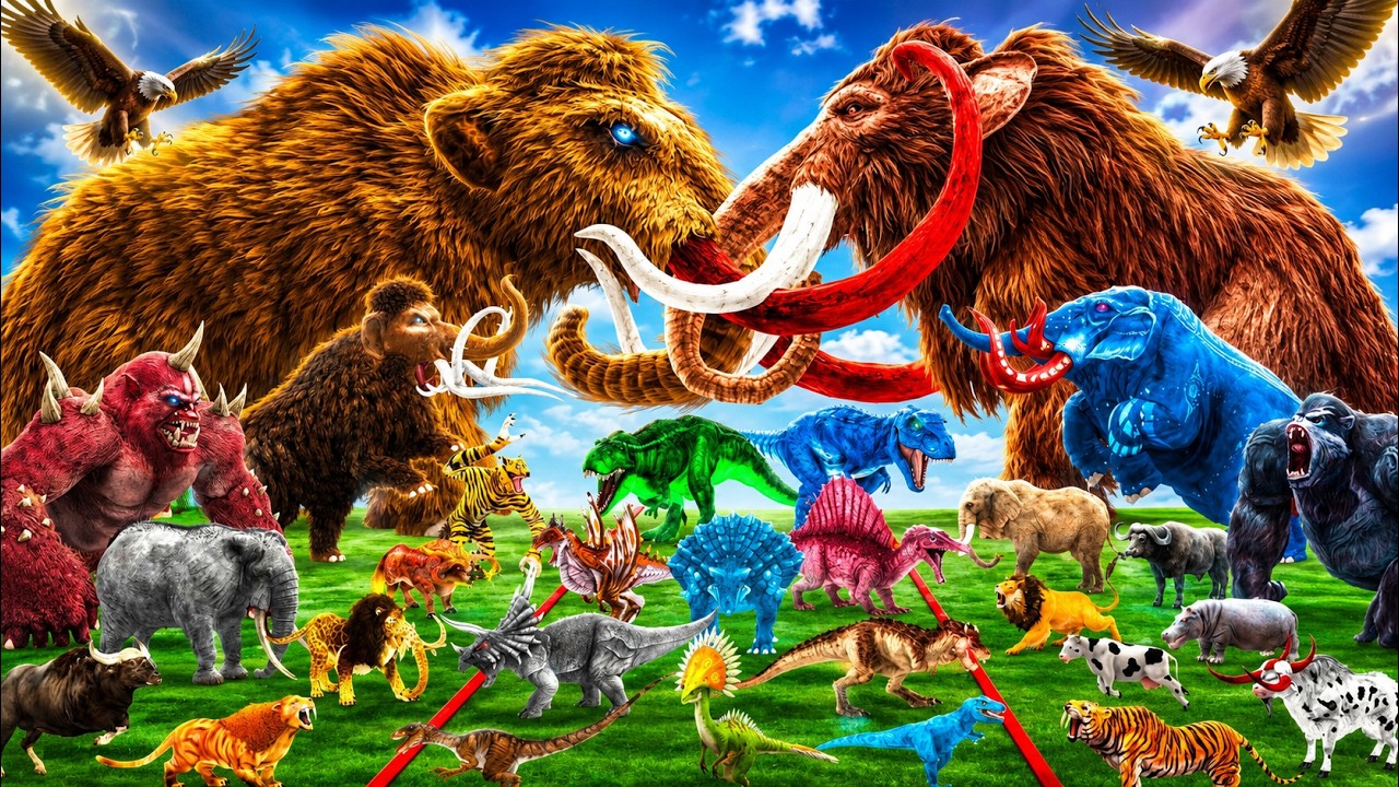CENOZOIC BEASTS VS Shadow Itself Mammals Size Animal Epic Battle Animal Revolt Battle Simulator