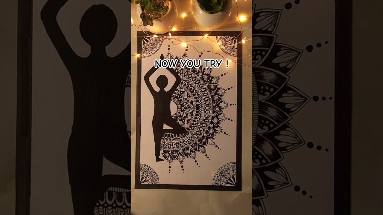 half mandala art short transition #yoga #art #zenpatterns #meditation #mandalaart #shorts #trending