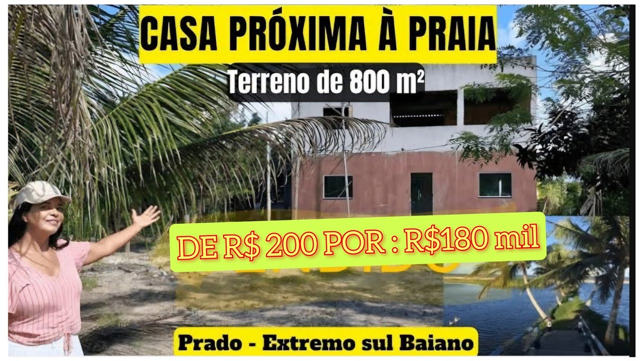 #010  Casa 3 minutos da praia de Guaratiba, localizada em Prado extremo Sul Baiano.