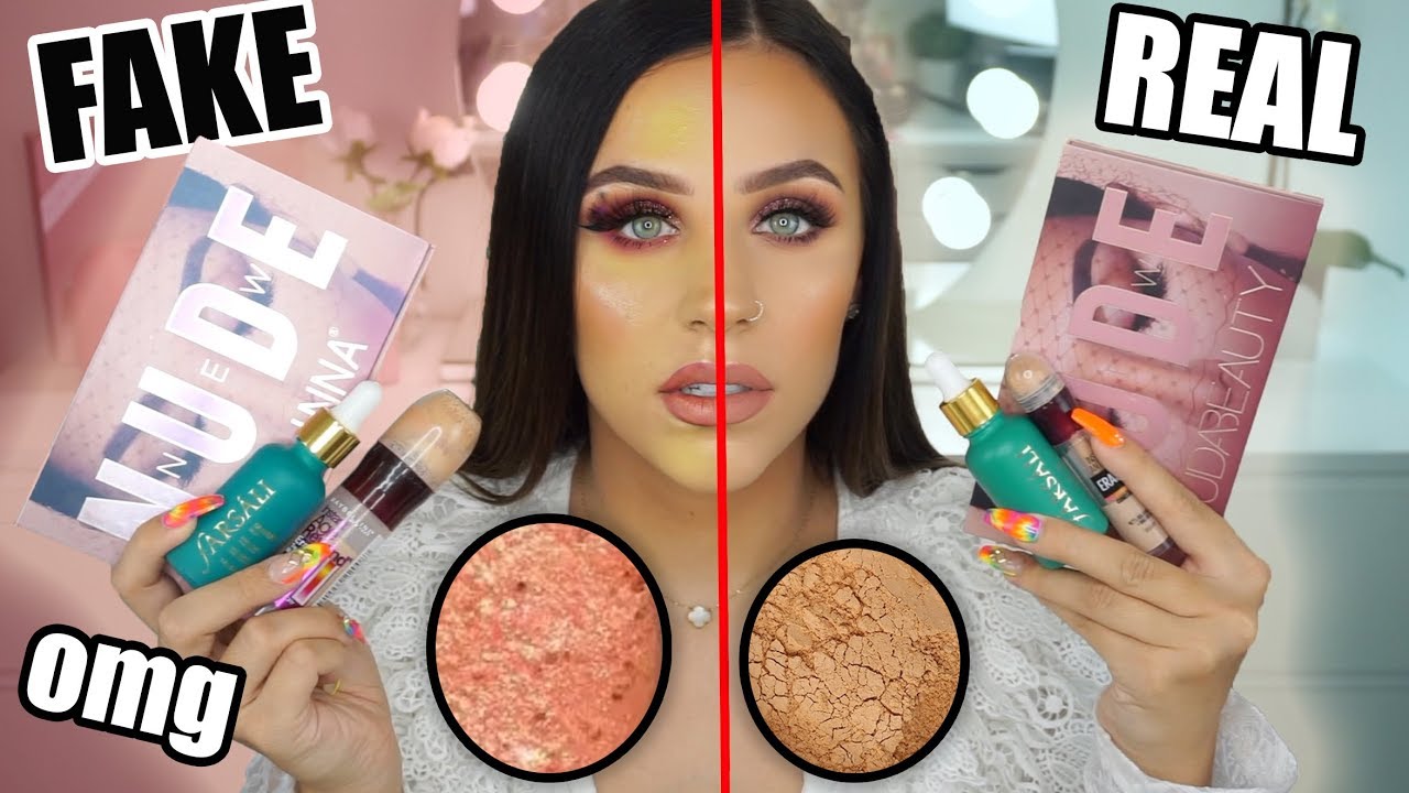 FULL FACE OF FAKE vs. REAL MAKEUP!! (DO NOT TRY THIS AT HOME!!)