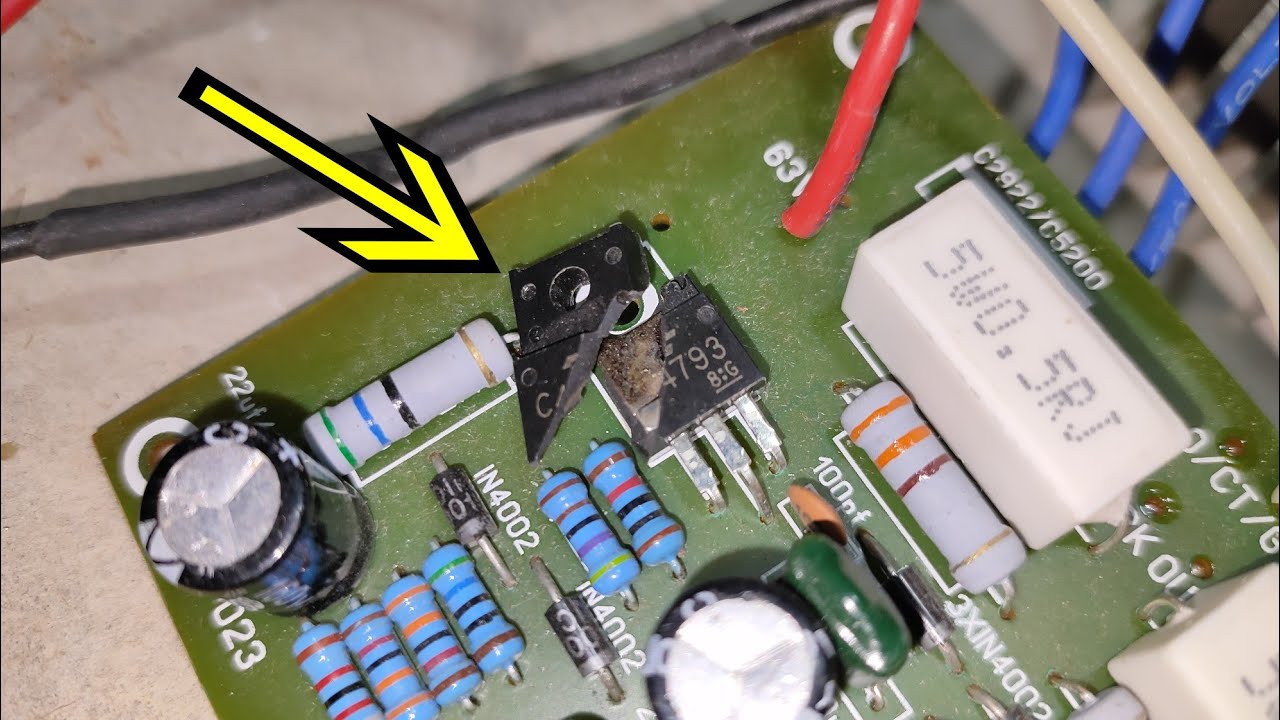 proses penggantian Transistor Driver yang rusak meletuk SOCL 504
