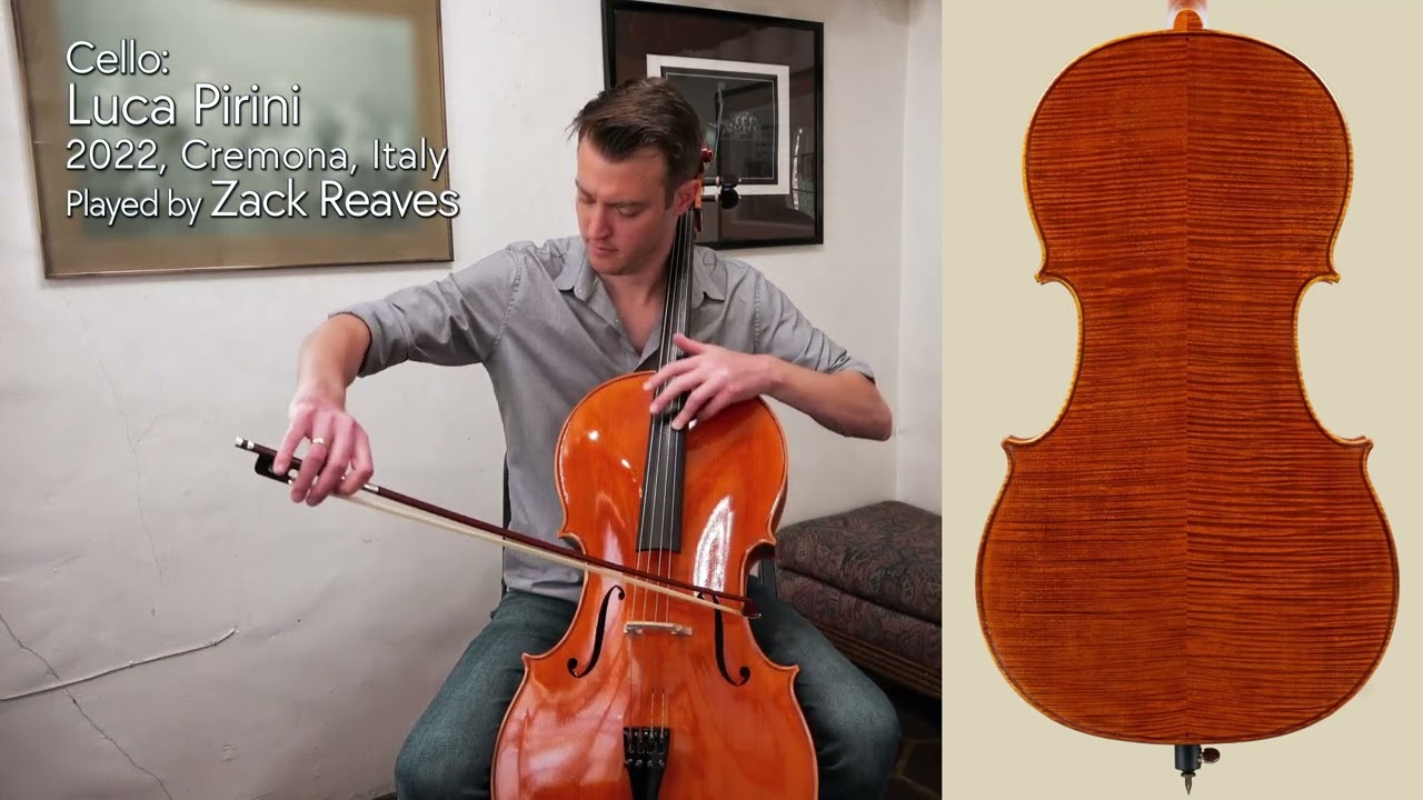 Luca Pirini cello, 2022, Cremona, ITALY / Zack Reaves / at the Metzler Violin Shop