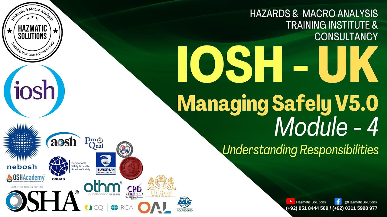 IOSH Managing Safely V5.0 - Module 4 - Understanding Responsibilities