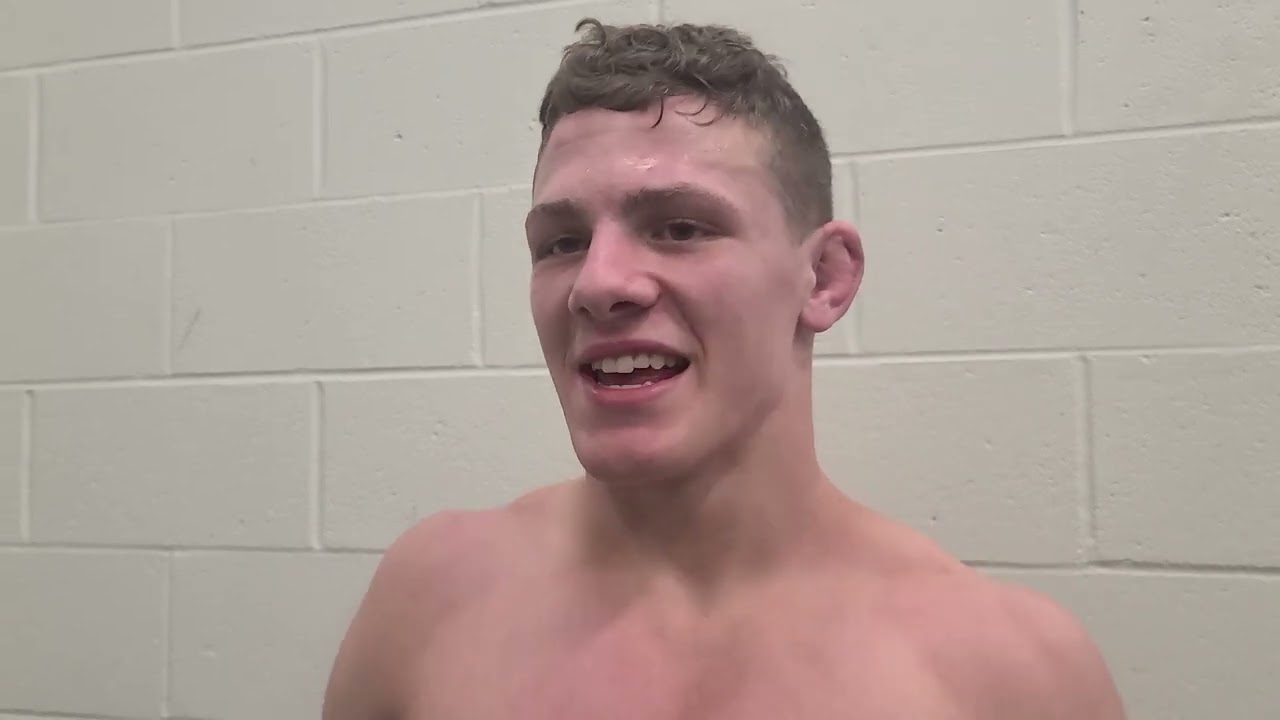 Aiden Riggins post-match Class 3A 160-pound state championship