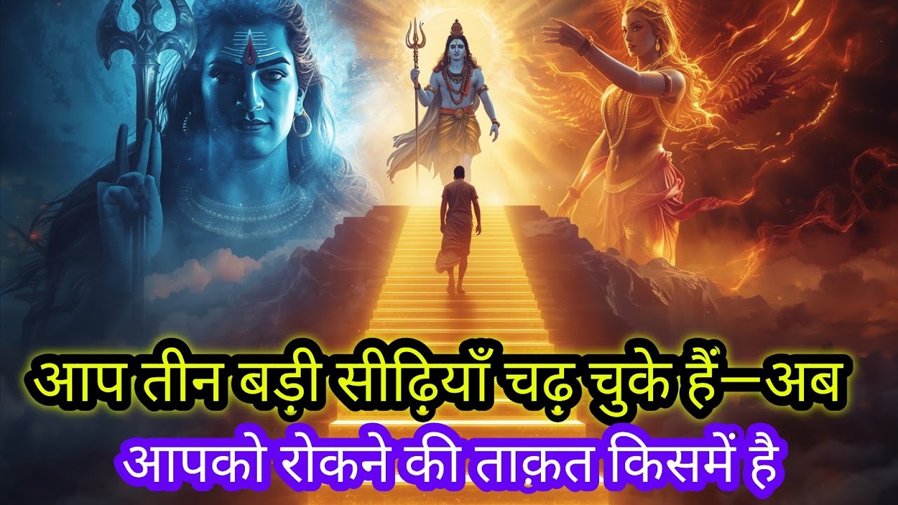 22:22🕉आप तीन बड़ी सीढ़ियाँ चढ़ चुके हैं—अब आपको रोकने की ताक़त किसमें है🚩Mahadev ji ka Sandesh