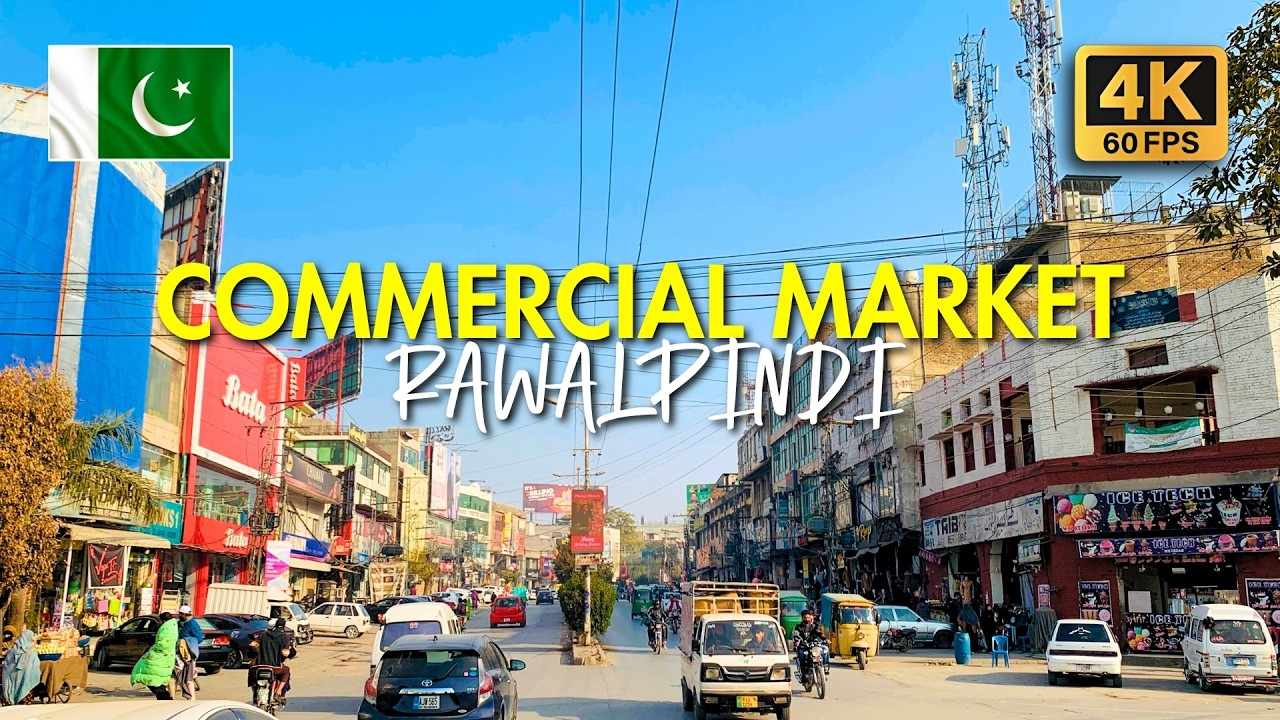 🇵🇰 Commercial Market Rawalpindi, Pakistan Walking Tour in 4K 60FPS