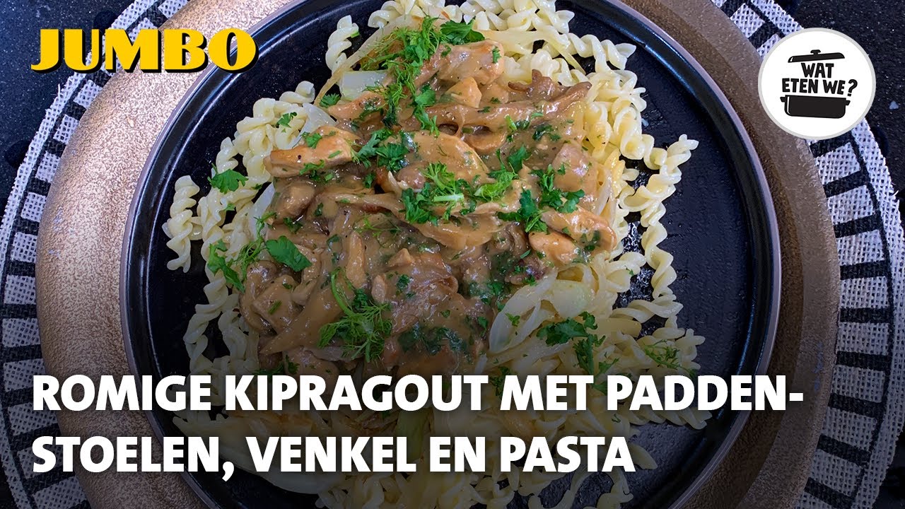 Wat eten we? Romige kipragout met paddenstoelen, venkel en pasta