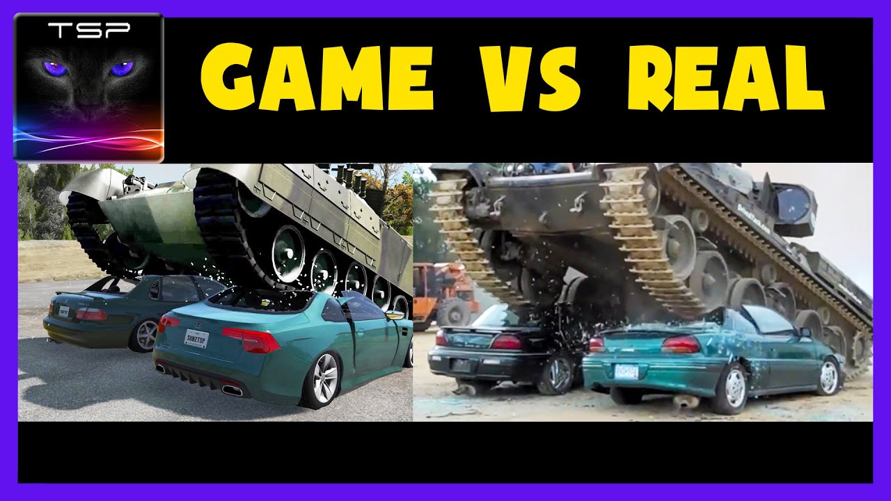 BeamNG Drive vs Real Life #6 ► TANK vs CARS Crash Physics Comparison