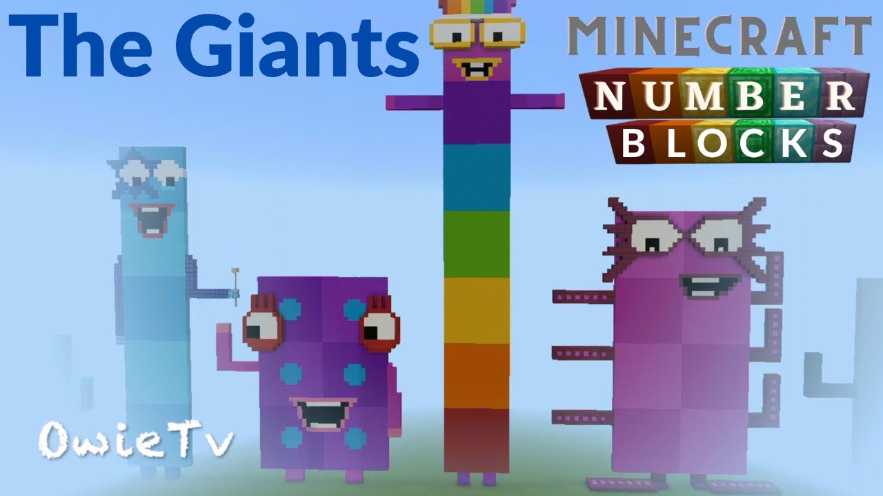 Numberblocks Minecraft THE GIANTS 1-10| Numberblocks 1-10 Made in Minecraft
