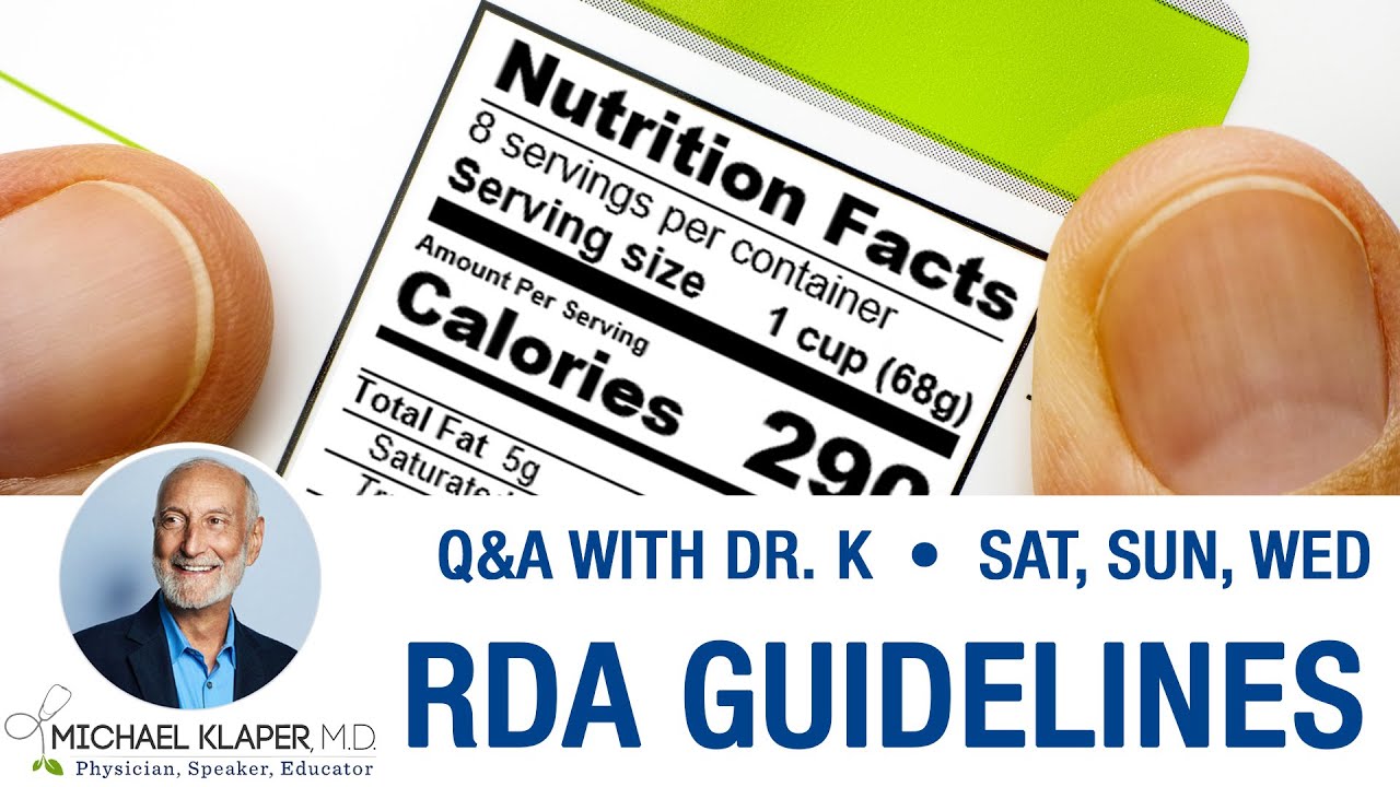 RDA Guidelines - Making Sense Of The Recommended Daily Allowance