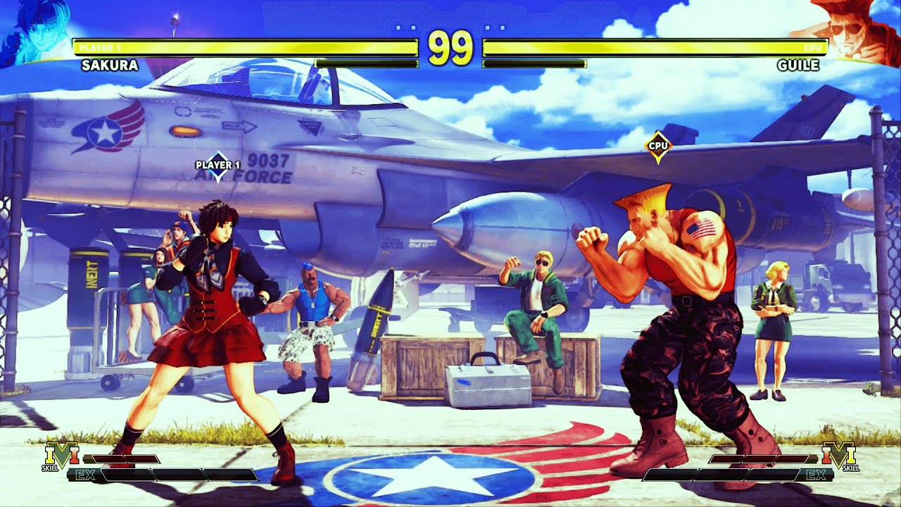 Sakura vs Classic Guile (Hardest) Street Fighter V.