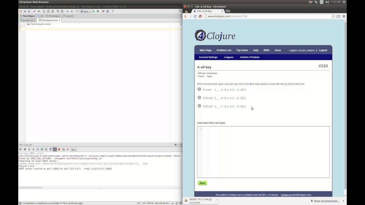 4Clojure Solution to Problem 134 A nil key