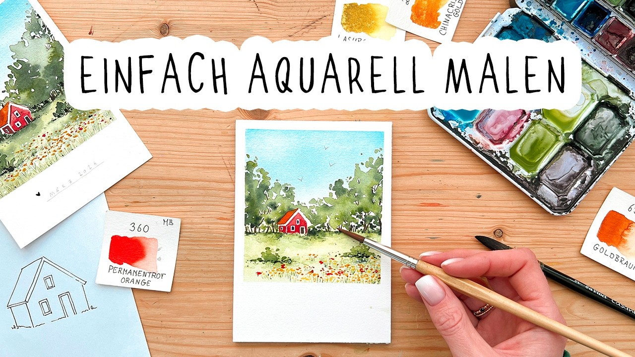 Aquarell Bild einfach malen Schritt für Schritt erklärt