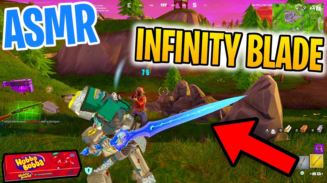 ASMR Gaming 😴 Fortnite Infinity Blade is Back! Gum Chewing 🎮🎧 Controller Sounds + Whispering 💤