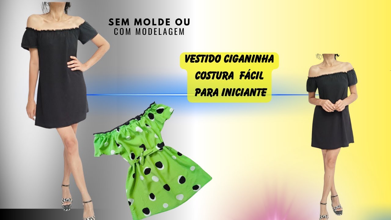🗼- VESTIDO  CIGANINHA COSTURA INICIANTE - Luciete Vasconcelos