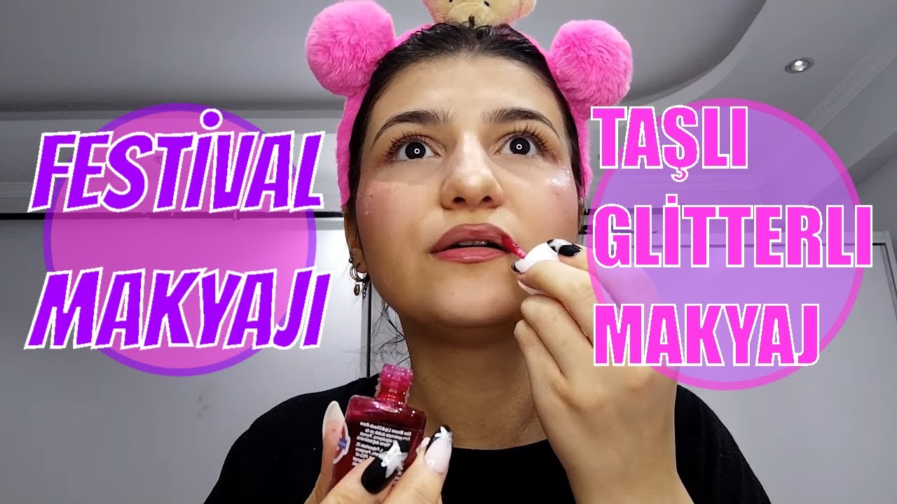 TAŞLI GLİTTERLI MAKYAJ | FESTİVAL MAKYAJI