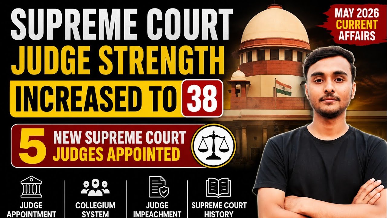 Supreme Court Judge Strength Increased to 38 | May 2026 Current Affairs | 5 New Supreme Court Judges