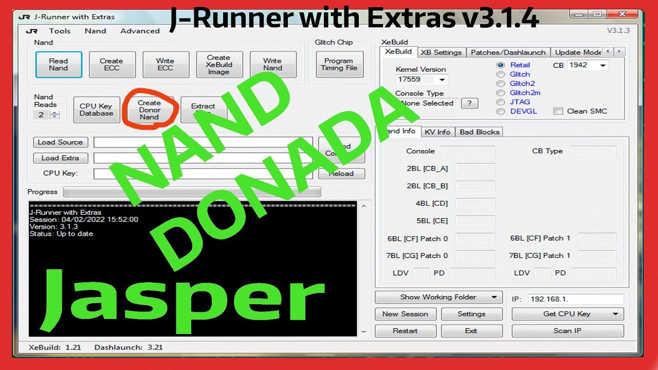 Crear Nand Donada RGH3.0 con J-Runner + Extras/Fix/ NO Dashboard/ No DVD Game