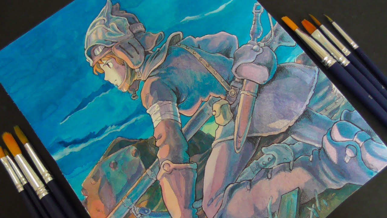 Drawing NAUSICAA  風の谷のナウシカ アナログ絵水彩イラストメイキング
