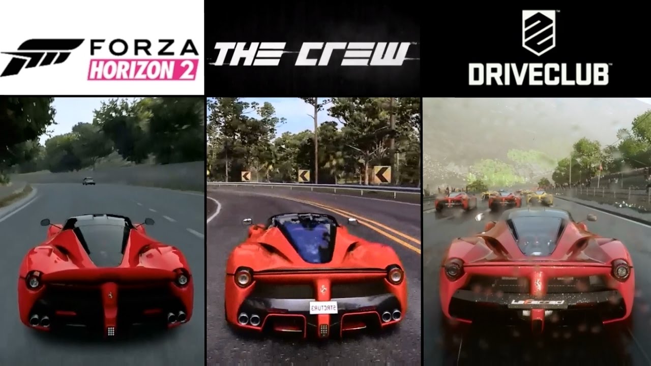 DriveClub vs. Forza Horizon 2 vs. The Crew | LaFerrari Sound & Graphics Comparison (PS4 & Xbox One)